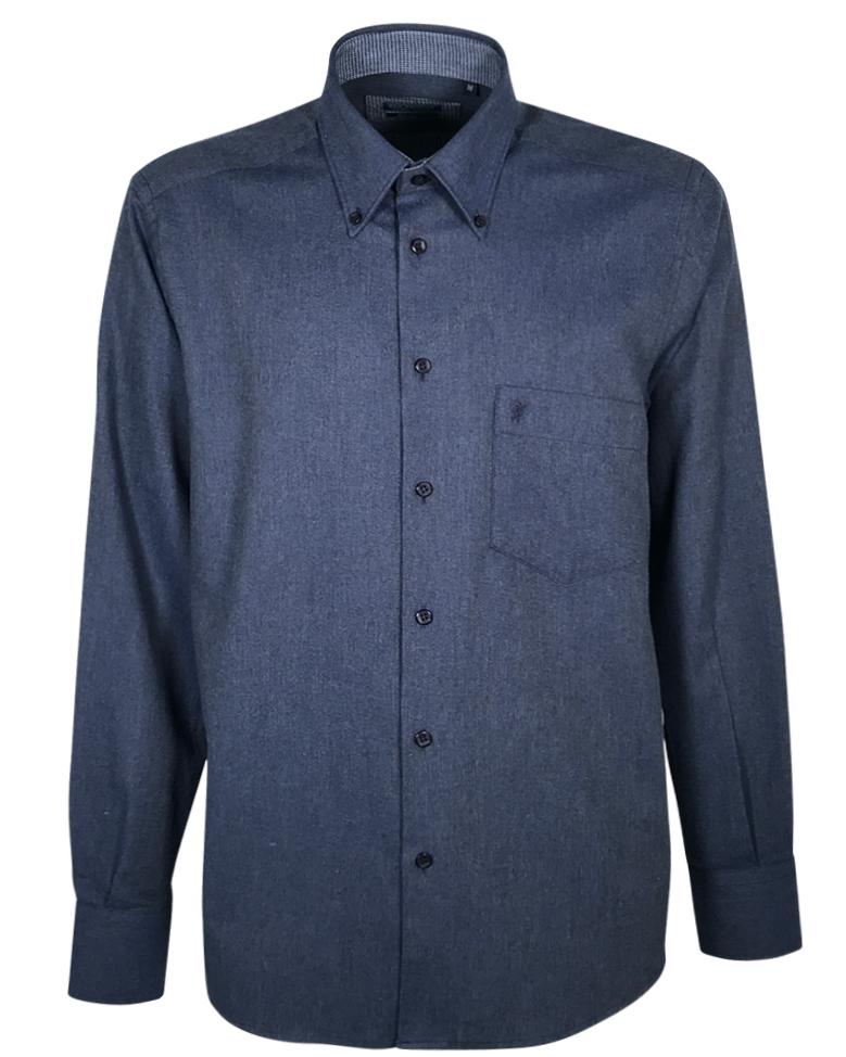 Camicia in Flanella Transimeno Manica Lunga Sea Barrier Taglie Forti Colore Aviazione - Blocco94