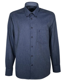 Camicia in Flanella Transimeno Manica Lunga Sea Barrier Taglie Forti Colore Azzurro - Blocco94