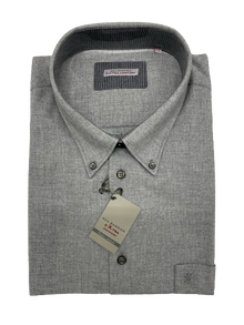 Camicia in Flanella Transimeno Manica Lunga Sea Barrier Taglie Forti Colore Grigio Chiaro - Blocco94