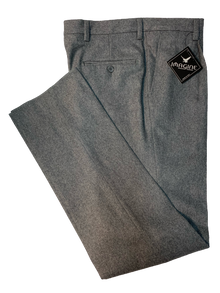 Pantalone Pura Lana Taglie Forti Classico con Pence Grigio Medio Imagine - Blocco94