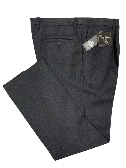 Pantalone Pura Lana Jaspè Taglie Forti Classico con Pence Grigio Scuro - Blocco94