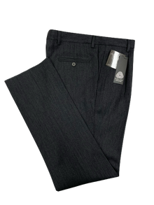 Pantalone Pura Lana Jaspè Taglie Forti Classico con Pence Grigio Medio - Blocco94