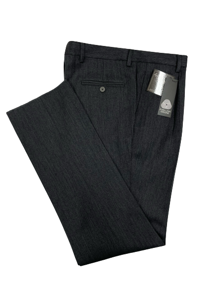 Pantalone Pura Lana Jaspè Taglie Forti Classico con Pence Grigio Medio - Blocco94