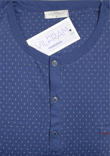Vilfram Piagiama Uomo 51061 Taglie Forti Bluette Micro Fantasia - Blocco94