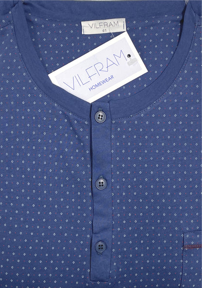 Vilfram Piagiama Uomo 51061 Taglie Forti Bluette Micro Fantasia - Blocco94