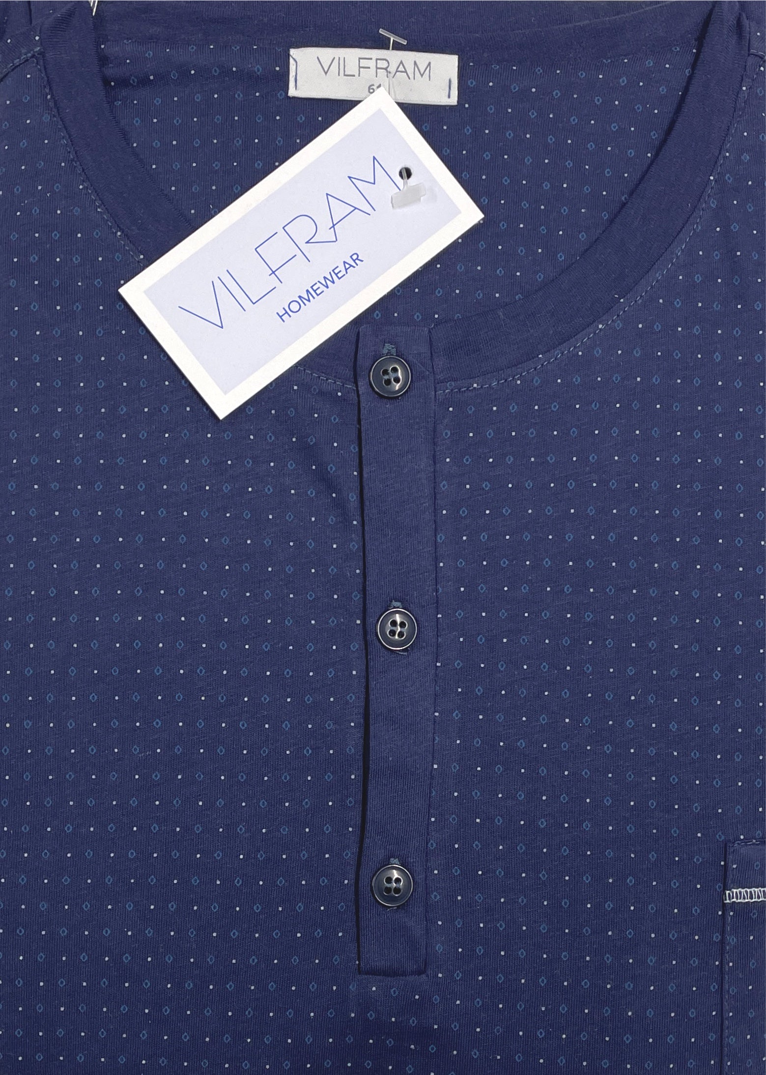 Vilfram Piagiama Uomo 51061 Taglie Forti Blu Micro Fantasia - Blocco94