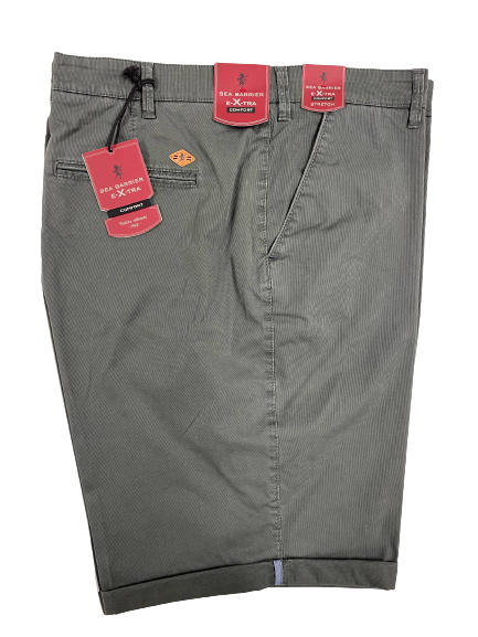 Bermuda in Cotone Elasticizzato Tao Conf Sea Barrier Taglie Forti Verde Militare - Blocco94