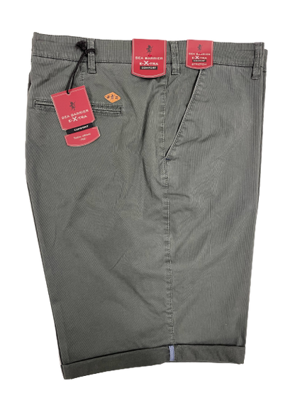 Bermuda in Cotone Elasticizzato Tao Conf Sea Barrier Taglie Forti Verde Militare - Blocco94