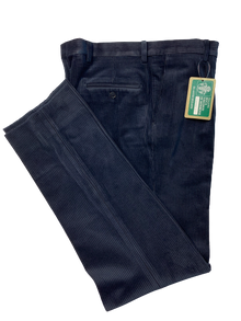 Pantalone Velluto Classico Senza Pence Duca Visconti di Modrone Blu A e P Bianchi - Blocco94