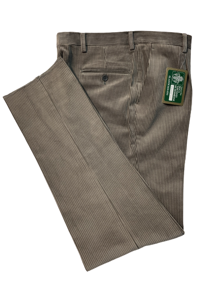 Pantalone Velluto Classico con Pence Duca Visconti di Modrone Grigio Perla Imagine - Blocco94