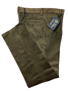 Pantalone Velluto Taglie Forti Classico con Pence Duca Visconti di Modrone Verde Imagine - Blocco94